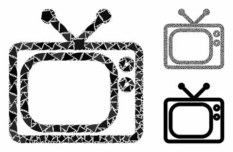Tv Composition Icon of Abrupt Elements Stock Illustration