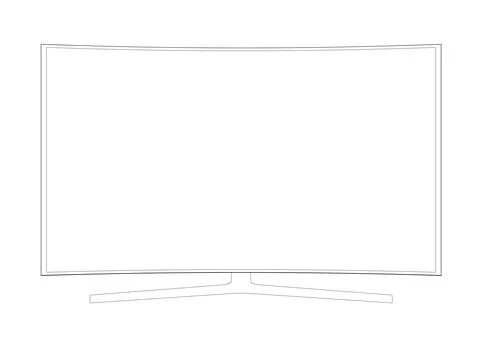 TV contour vector illustration. Icon for design. Easily editable Illustrazione stock