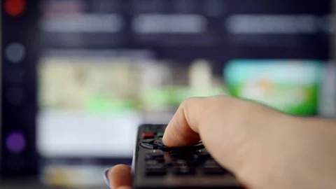 TV control with the remote Stock Footage