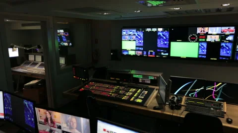 TV control room track left Stock-Footage 50884733