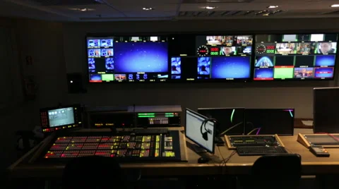 TV control room track right Stock-Footage 50884665