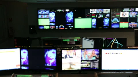 TV control room track right Stock-Footage 50884746