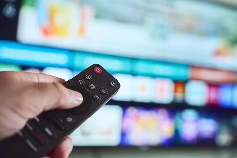 TV control via on-screen remote Stock Photos