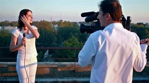 TV crew on the set Vidéo 12365079