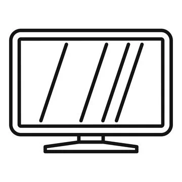 Tv digital device showing blank screen with lines for advertisement Stock Illustration