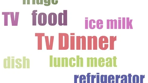 Tv Dinner Tag Cloud Animated Isolated Video stock 103668860
