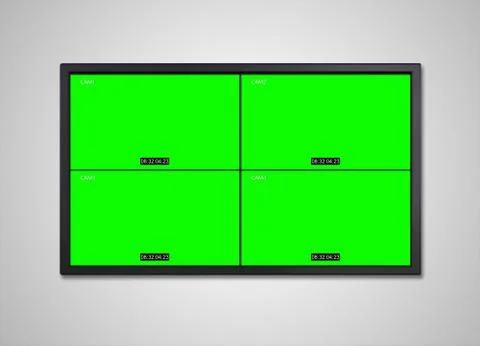 TV display cctv screen on wall Illustrazione stock