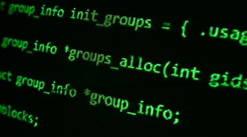 TV display macro program source code in green Stock Footage 60038343