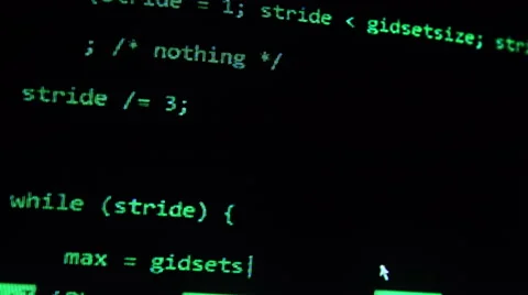 TV display macro program source code in green Stock Footage 60038696