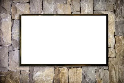 TV display on old wall Stock Photos