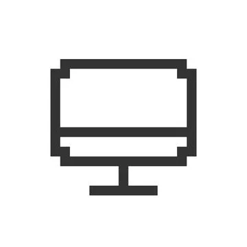 TV display pixelated ui icon Stock Illustration