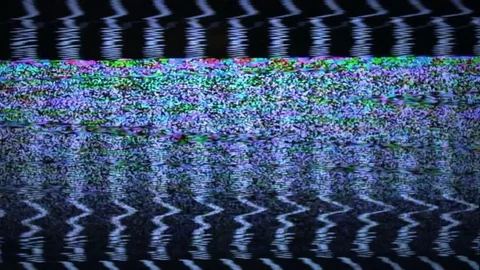 TV Distorted Signal Problems Glitch Stock Footage 83691340