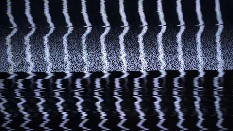 TV Distorted Signal Problems Glitch Stock Footage 83708374