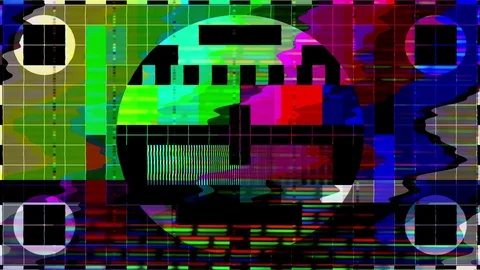 TV Distorted Signal Problems Glitch Stock Footage 105950887