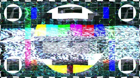 TV Distorted Signal Problems Glitch Stock Footage 105970429