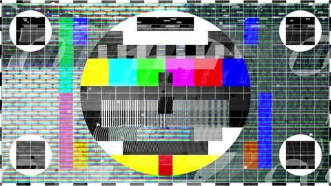 TV Distorted Signal Problems Glitch Stock Footage 106022568