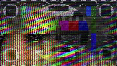 TV Distorted Signal Problems Glitch Stock Footage 106139733