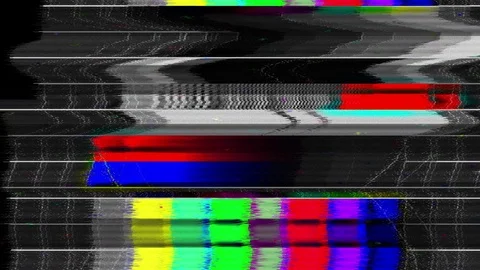 TV Distorted Signal Problems Glitch Stock Footage 121211705