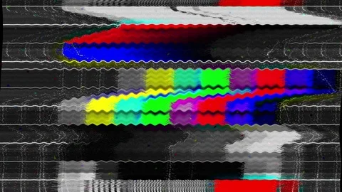 TV Distorted Signal Problems Glitch Stock Footage 121221731