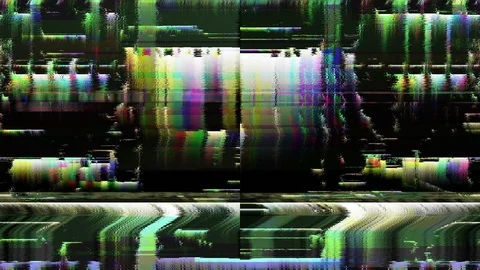 TV Distorted Signal Problems Glitch Stock Footage 123706717