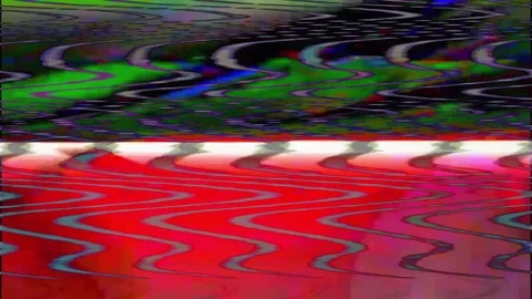 TV Distorted Signal Problems Glitch Stock Footage 123854808