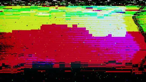 TV Distorted Signal Problems Glitch Stock Footage 123855690