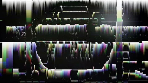 TV Distorted Signal Problems Glitch Stock Footage 123860204