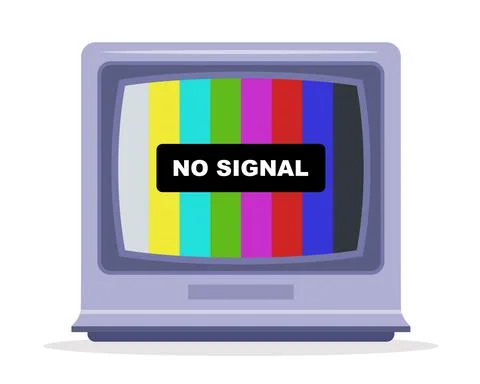 TV does not receive tv signal. monitor with a rainbow. Stock Illustration