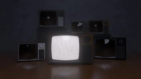 TV Electronics Store. Television From The 80s With A White Noise Zoom In Focused Stock Footage 274354206