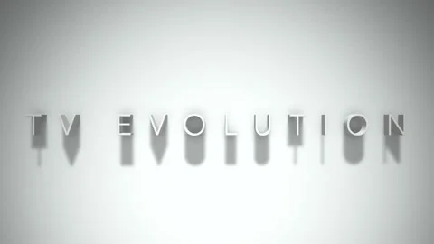 Tv evolution 3D title animation white text on a white background Stock Footage 299759266