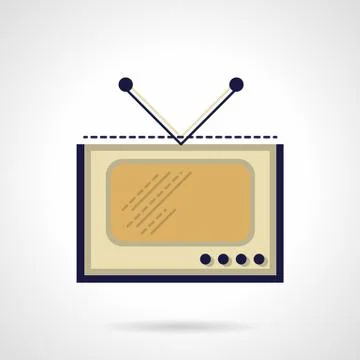 TV flat color vector icon Stock Illustration