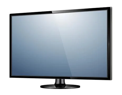 TV flat screen lcd, plasma realistic vector illustration Illustrazione stock
