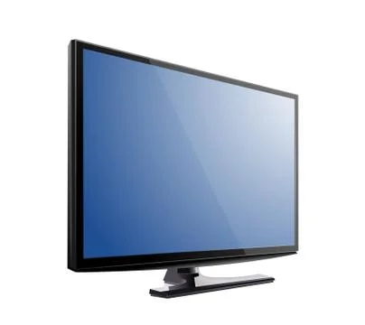 TV flat screen lcd, plasma realistic vector  illustration, tv mock up Illustrazione stock