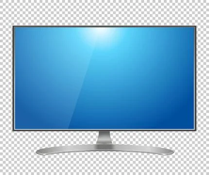 TV flat screen lcd, plasma realistic vector illustration Illustrazione stock