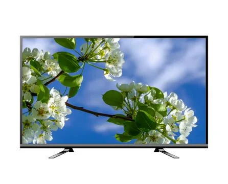 TV flat screen lcd, plasma realistic illustration isolataed on white. Stock Illustration