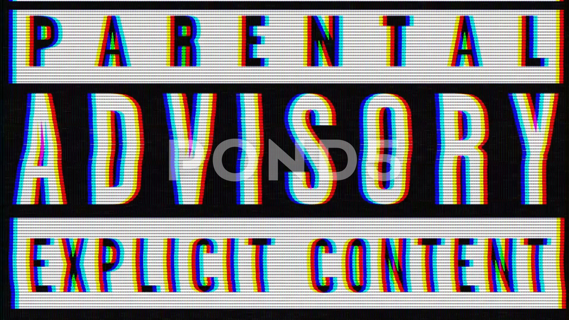 Tv Glitch Parental Advisory Vj Background Footage 80096523