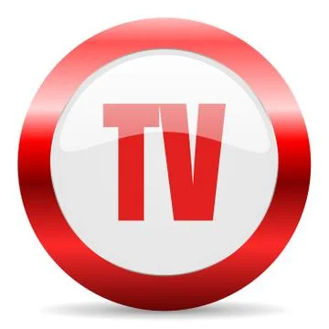 Tv glossy web icon Stock Illustration