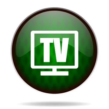 Tv green internet icon. Ilustração Stock