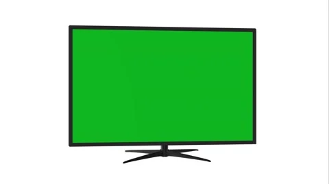 TV with a green screen, 3D animation Stock Footage 51360497