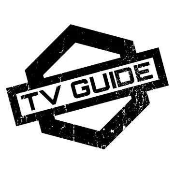 Tv Guide rubber stamp 스톡 일러스트