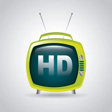 Tv hd over gray background vector illustration Stock Illustration