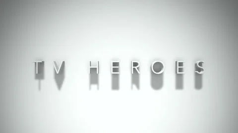 Tv heroes 3D title animation with shadows on a white background Stock Footage 297672829