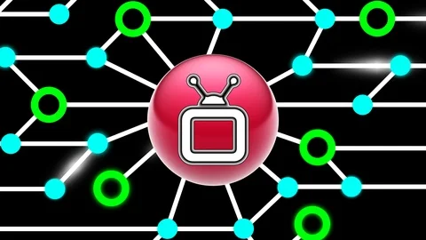 TV icon on circuit board. Looping footage. Illustration. Stock Footage 123468612