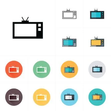 Tv icon. Flat design style. Stock-Illustration