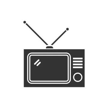 TV icon flat Stock Illustration