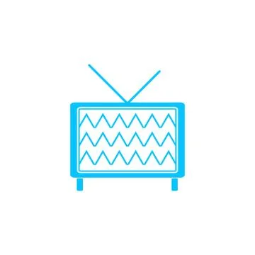 Tv icon flat. Illustrazione stock