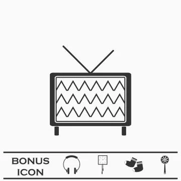 Tv icon flat. Stock Illustration