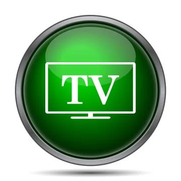 TV icon. Internet button on white background.. Stock Illustration