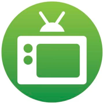 Tv Icon of a set in trendy flat style isolated on white background. Television Illustrazione stock