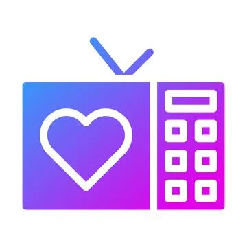Tv icon solid gradient style valentine illustration vector element and symb.. Stockillustratie